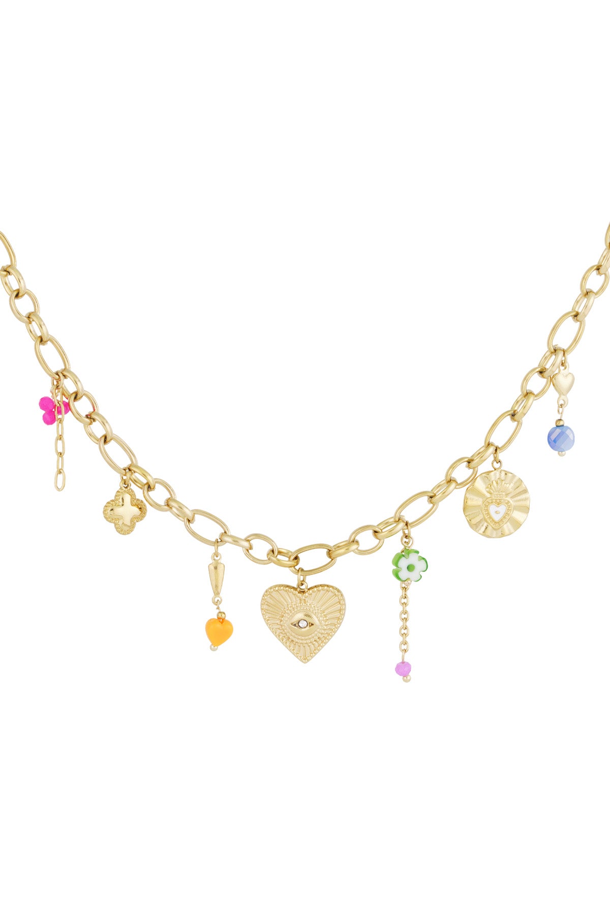 Charm-Halskette mit Augenkeil - Goldfarben