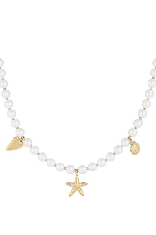 Perlenkette Seetag - Goldfarben