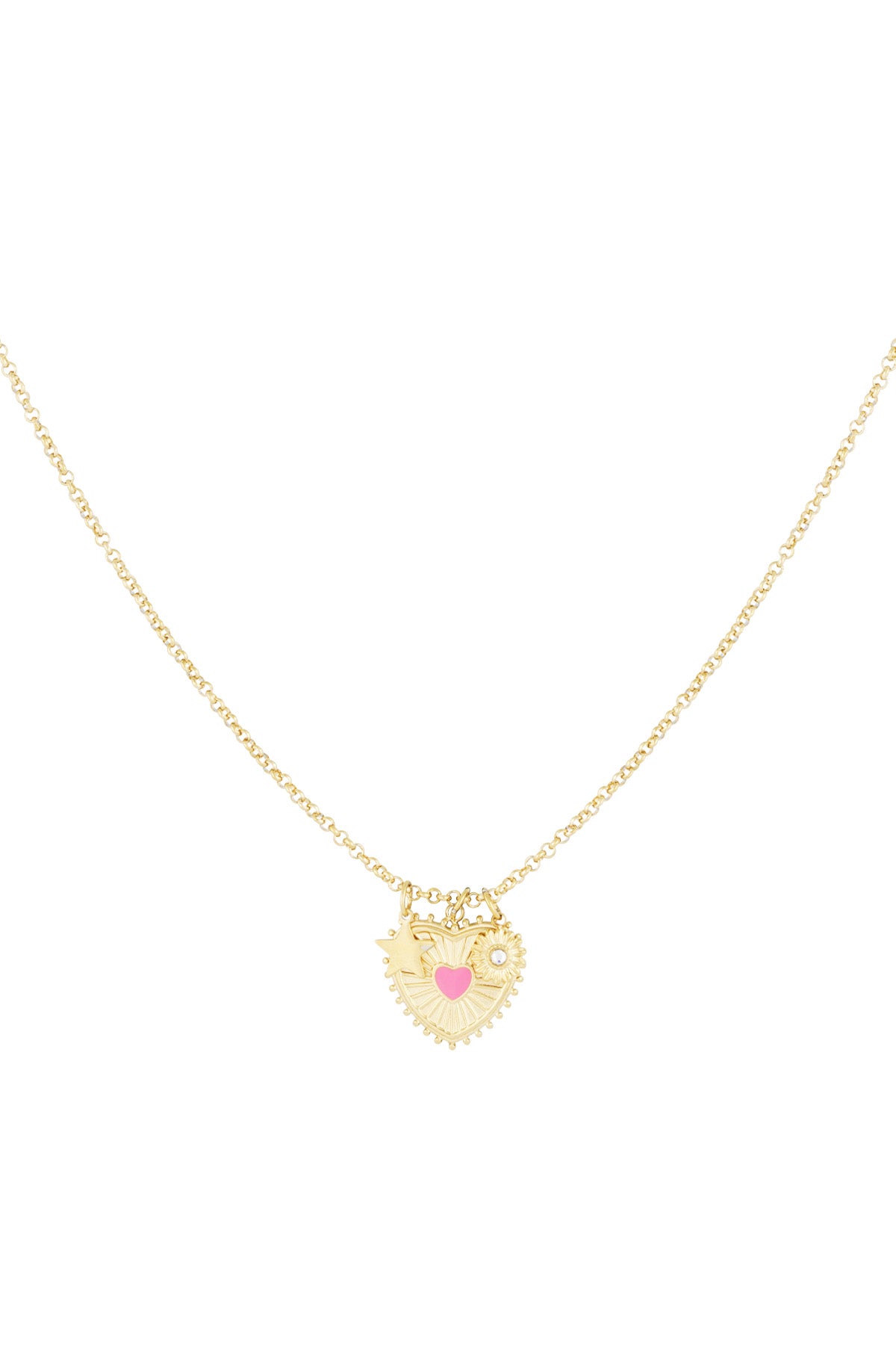 Halskette mit Liebesblütenmotiv – goldfarben