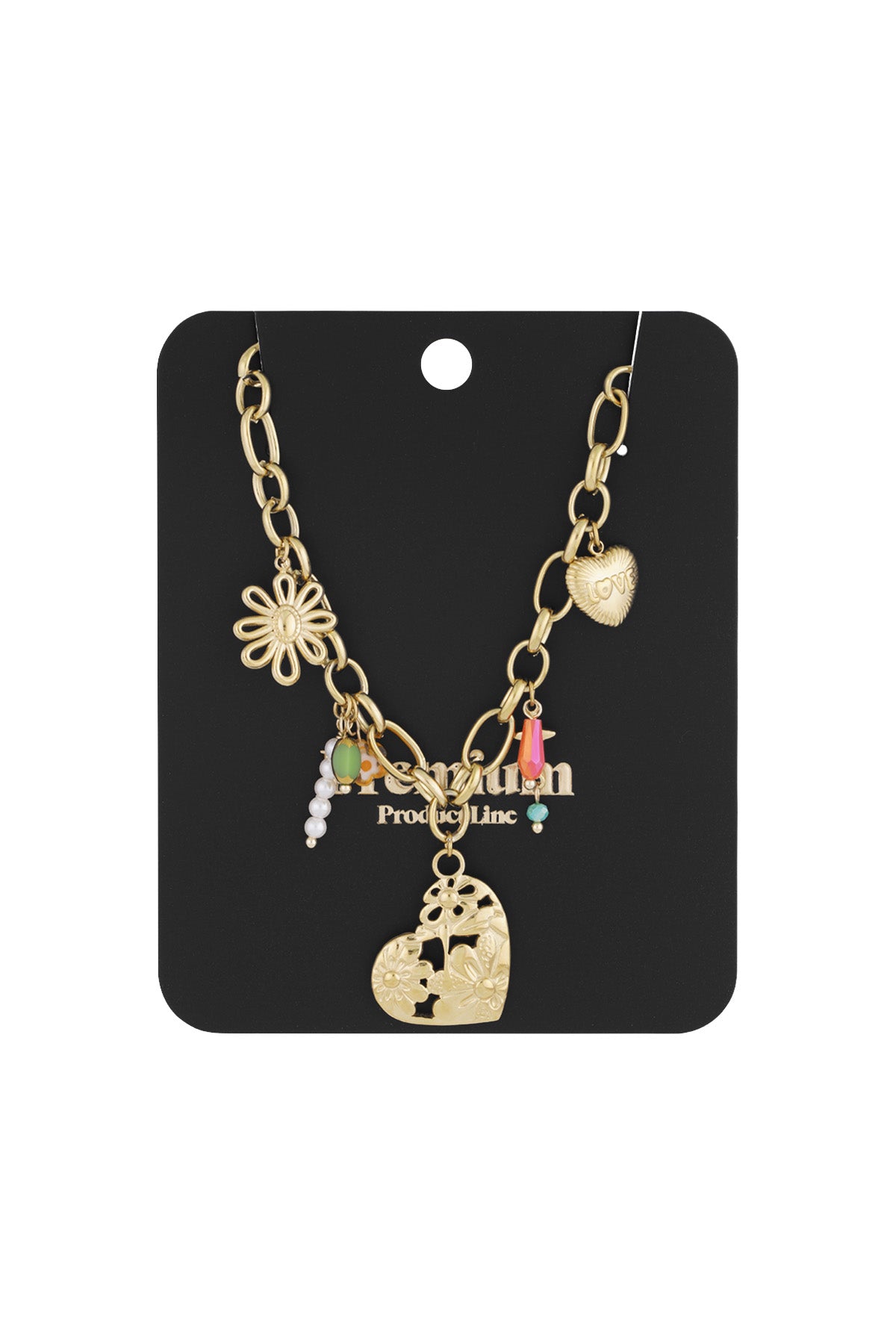 Charm-Halskette „Mein Liebhaber“ – Goldfarben