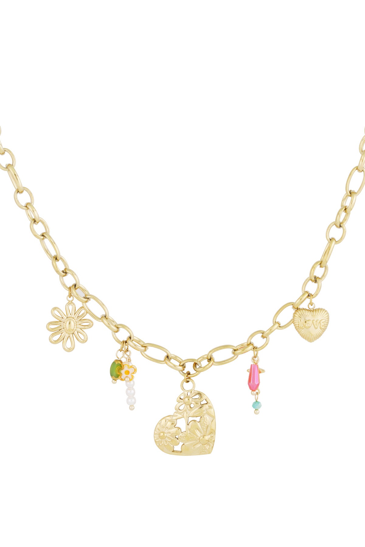 Charm-Halskette „Mein Liebhaber“ – Goldfarben