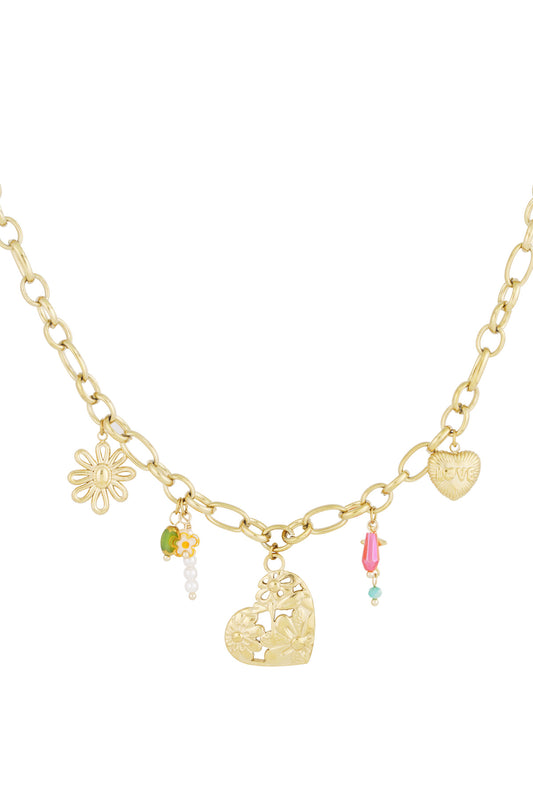 Charm-Halskette „Mein Liebhaber“ – Goldfarben