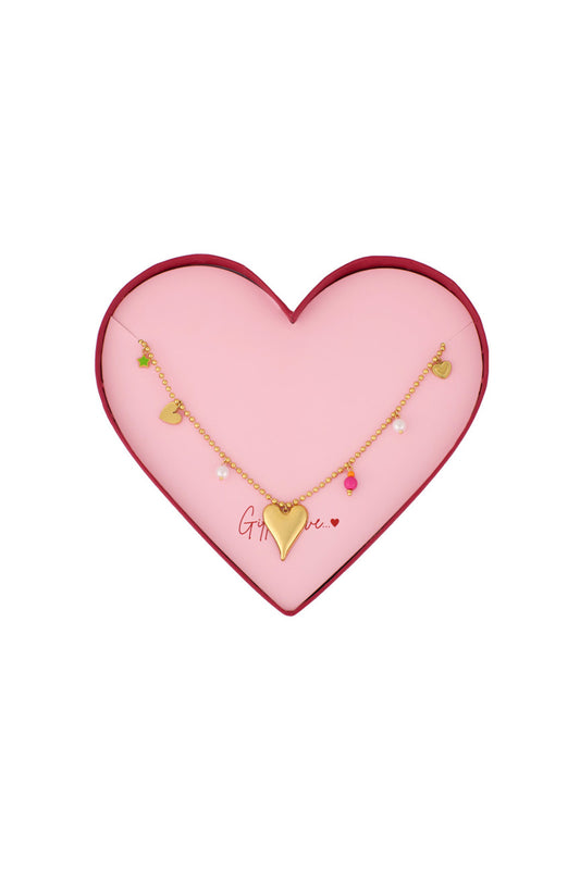 Geschenk der Liebe Edelstahl Halskette - Goldfarben