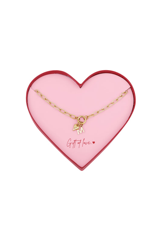 Geschenk der Liebe Edelstahl Halskette M - Goldfarben