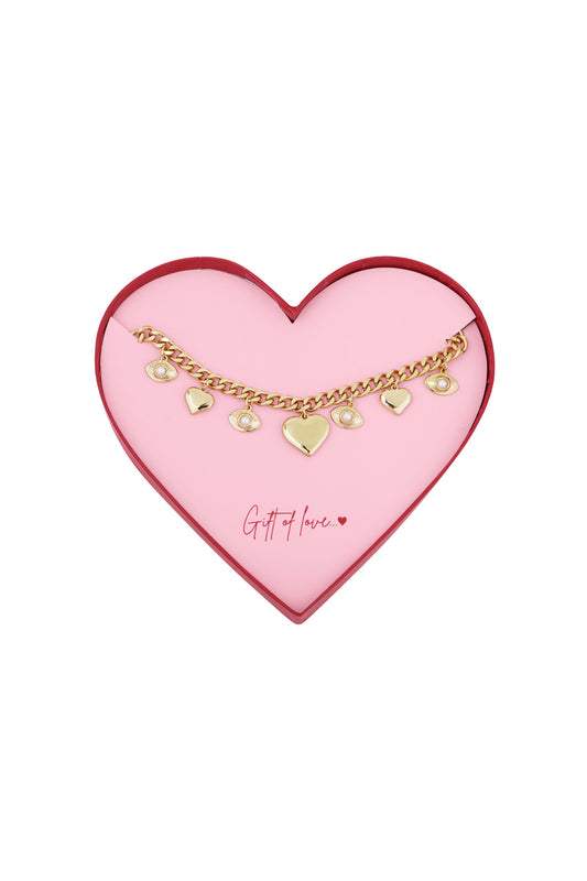 Geschenk der Liebe Halskette mit den Augen auf dich aus Edelstahl – Goldfarben