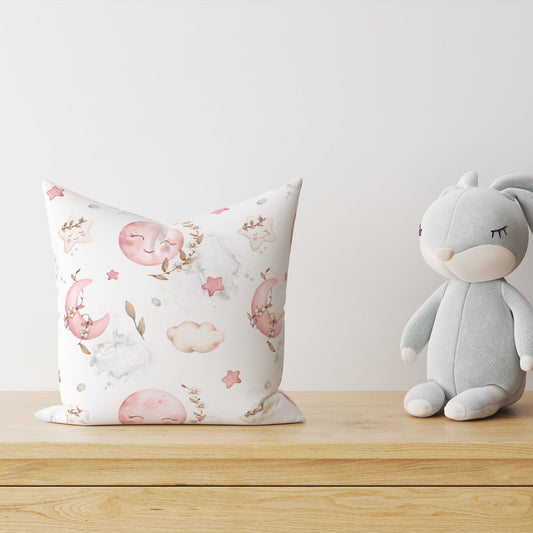 "Sweet Moon Pink" children's decorative pillow