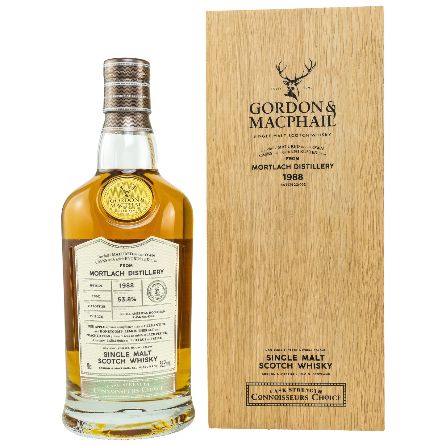 Mortlach 33 1988/2021 - Gordon &amp; MacPhail Connoisseurs Choice - Refill American Hogshead 4594