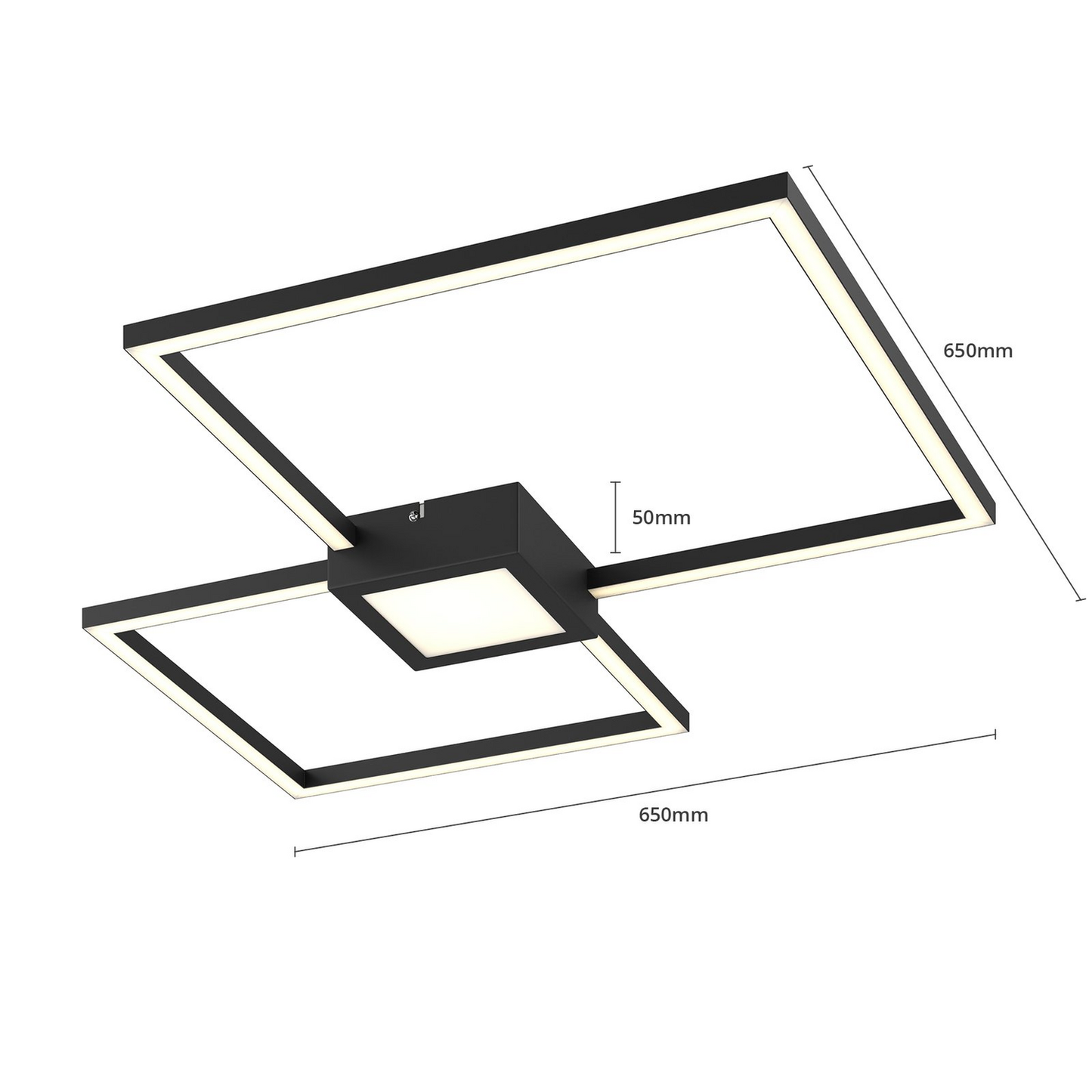 B-grade Lindby Duetto LED ceiling lamp, decorative ceiling light, LED anthracite, 28 W