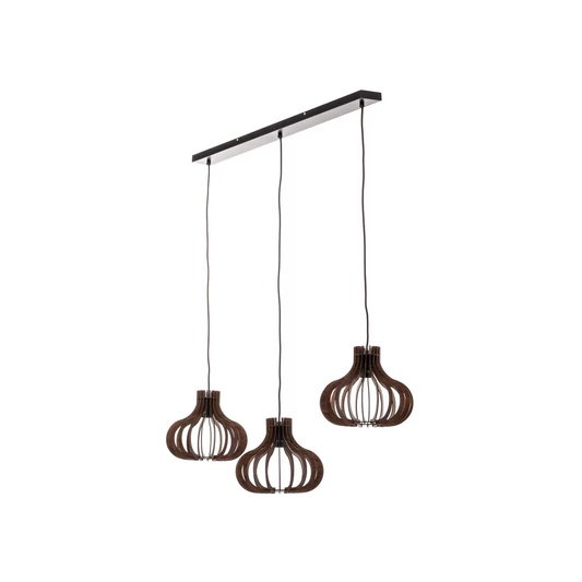 B-grade Lindby Lawenta pendant lamp with wooden shades, hanging light, lamp, light, spotlight
