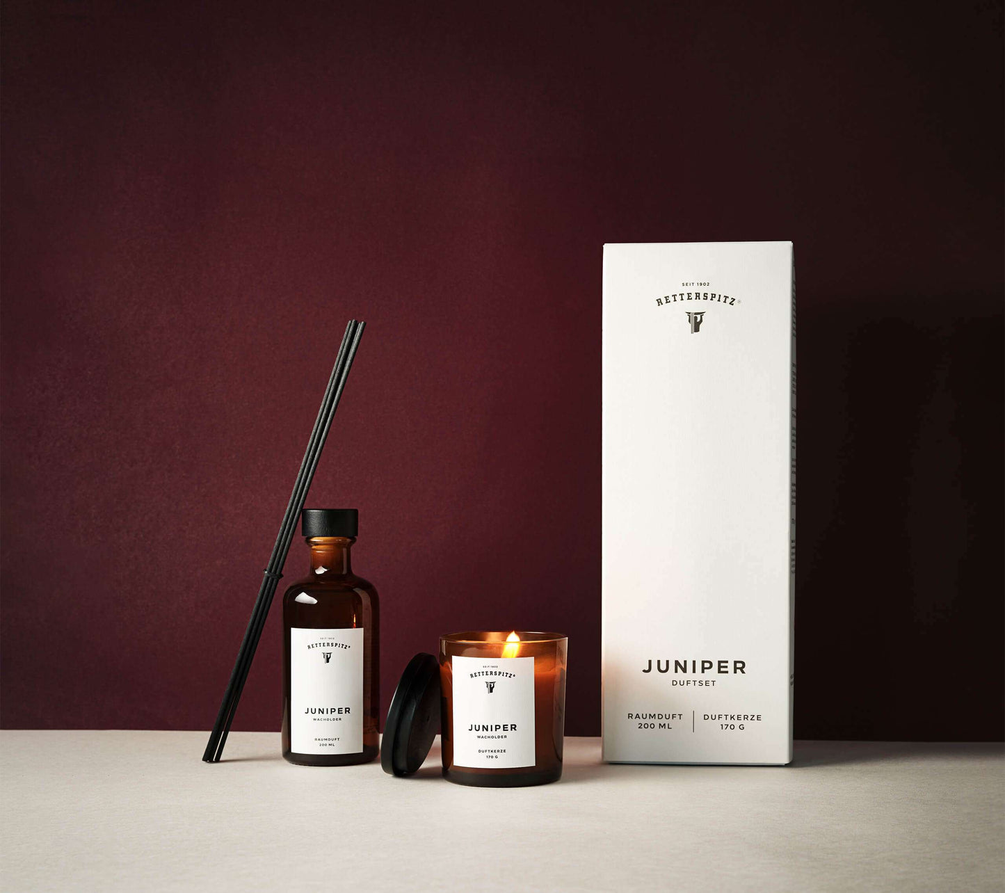 Retterspitz Room Fragrance &amp; Candle - Juniper - Fragrance Set