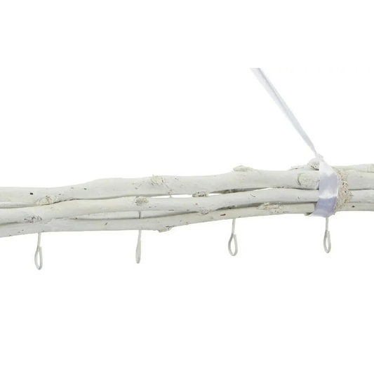 Dekozweige weiß Holz 8 Haken Fensterdeko Hängeast Deko Ast Hängezweige 80 cm
