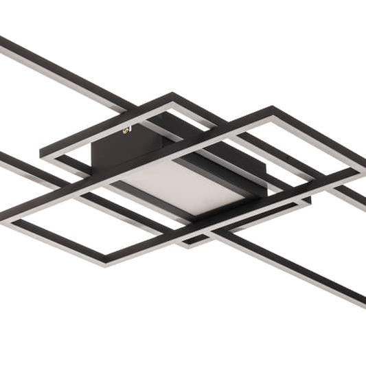 B-grade Lindby Ismera LED ceiling lamp, ceiling light, lamp, light fixture, three frames, anthracite