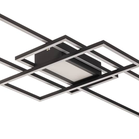 B-grade Lindby Ismera LED ceiling lamp, ceiling light, lamp, light fixture, three frames, anthracite