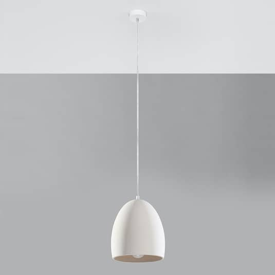 B-flokks Euluna hengilampi Wula loftlampi, lampaskermur úr hvítum keramik 