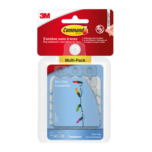 Command™ Dekorations-Clips, transparent, mit transparenten Strips