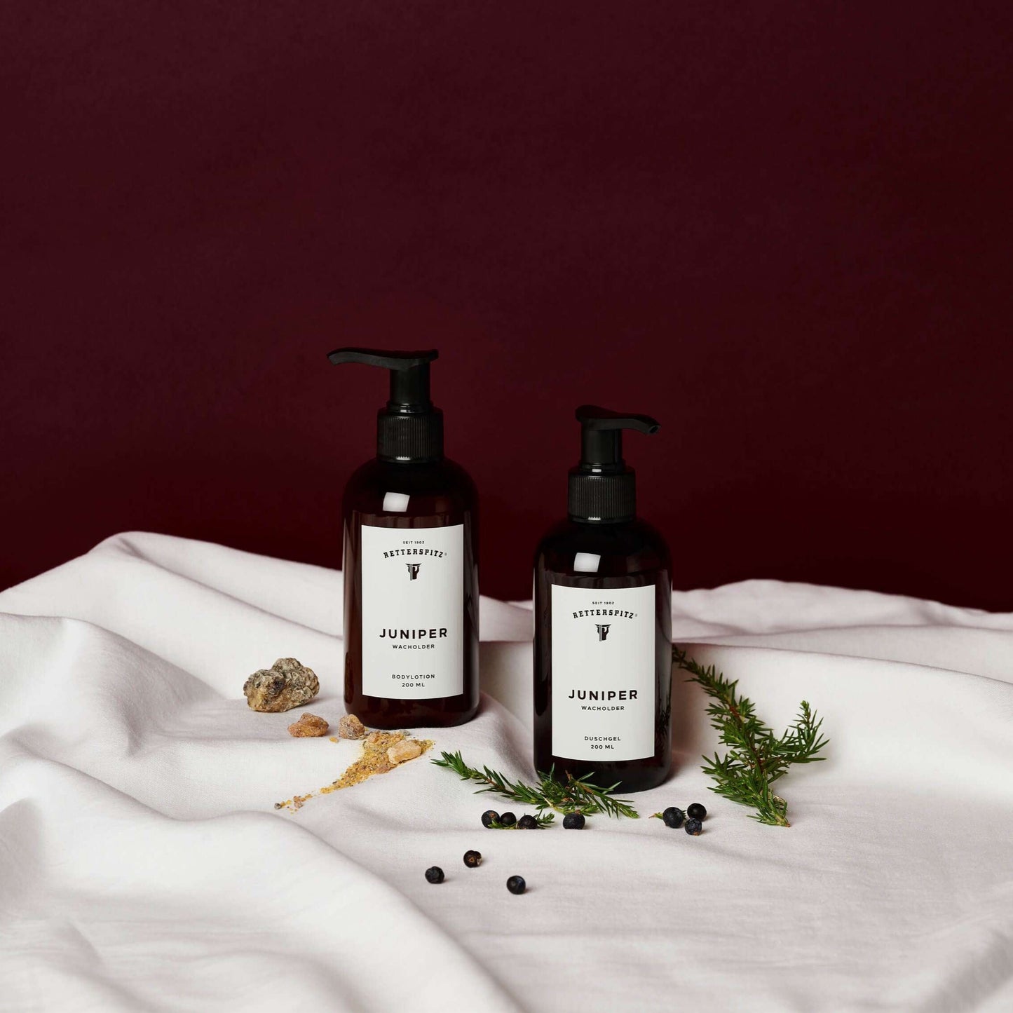 Retterspitz Juniper Care Set – Shower Gel and Body Lotion – Invigorating Natural Care with Juniper