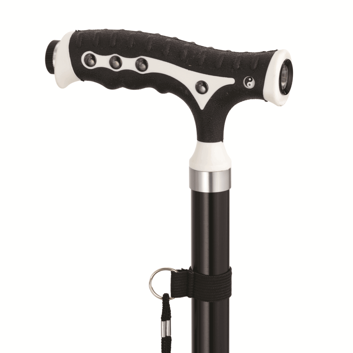 Aluminium T-Gehstock verstellbar mit LED & Standfuß