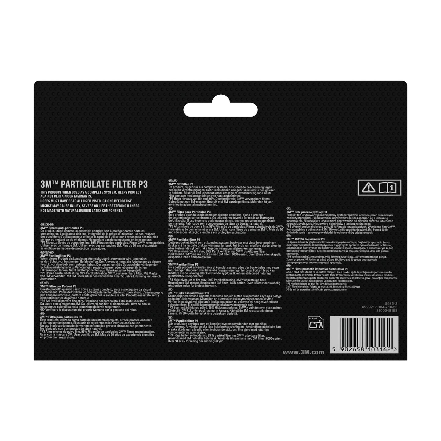 3M™ Partikelfilter 5925, P2, 10 Paar/Packung  | Packung (1 Stück)