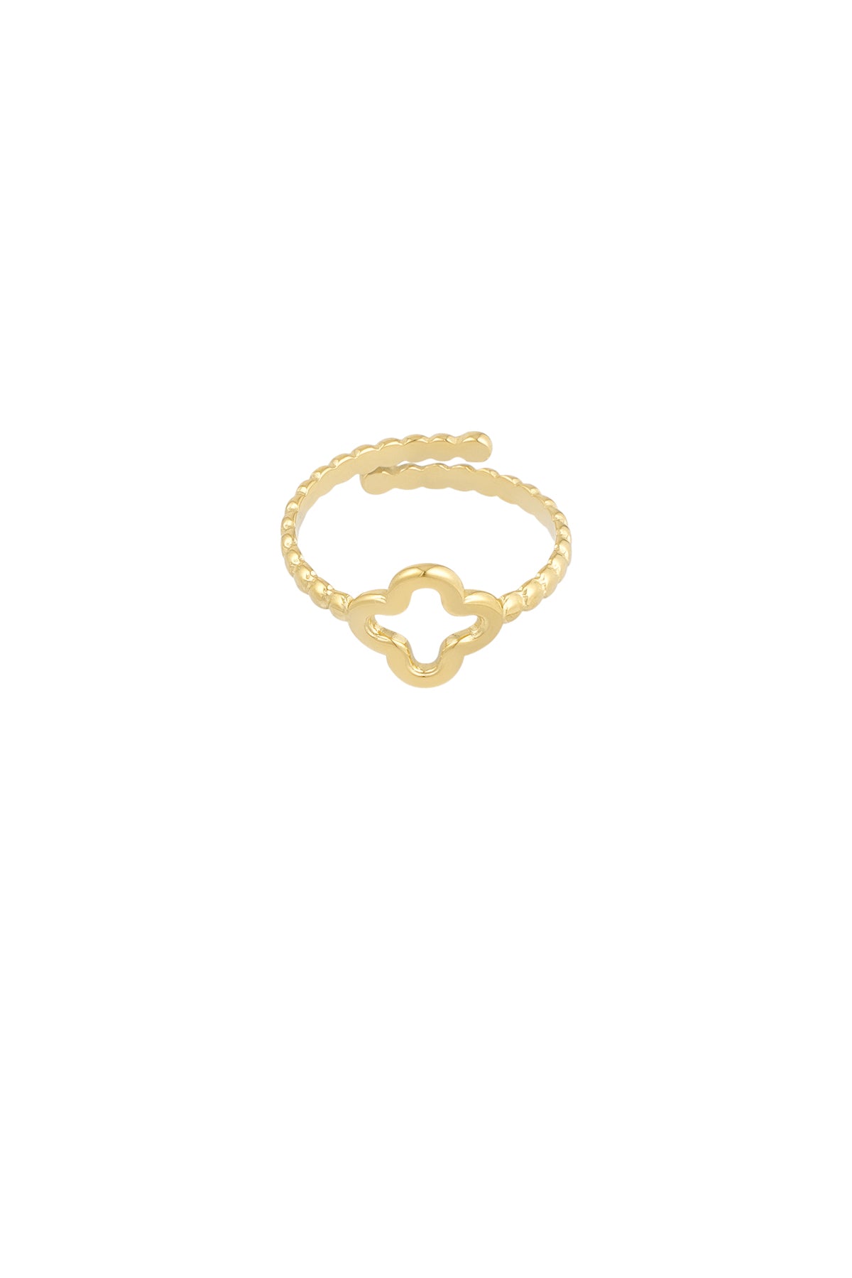 Gedrehter Ring mit Kleeblatt