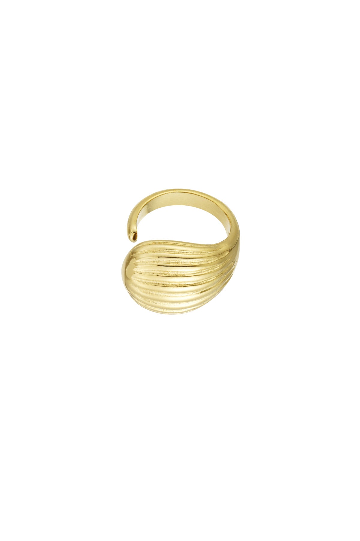 Strukturierter Wellenring – Goldfarbe - Goldfarbefarbe