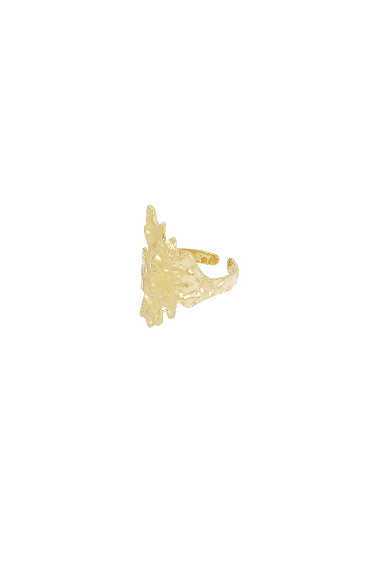 Ring mit abstrakter Textur – Goldfarbe - Goldfarbefarbe