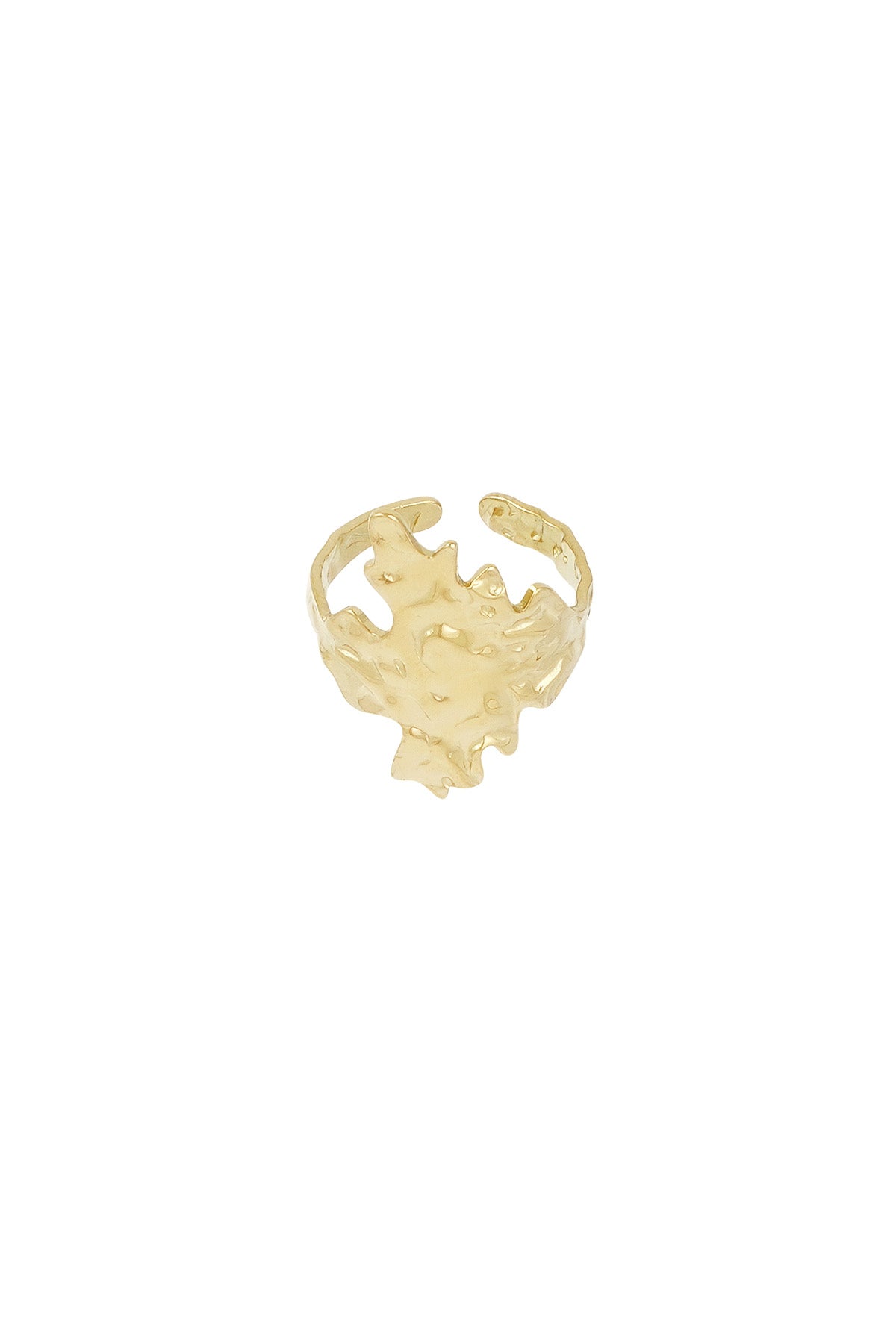 Ring mit abstrakter Textur – Goldfarbe - Goldfarbefarbe