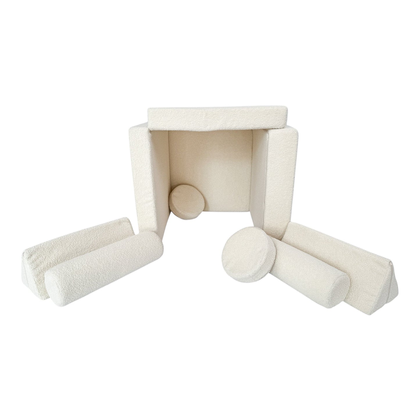 Spielsofa Teddystoff Bouclé – Kreativer Spielspaß & Gemütlichkeit