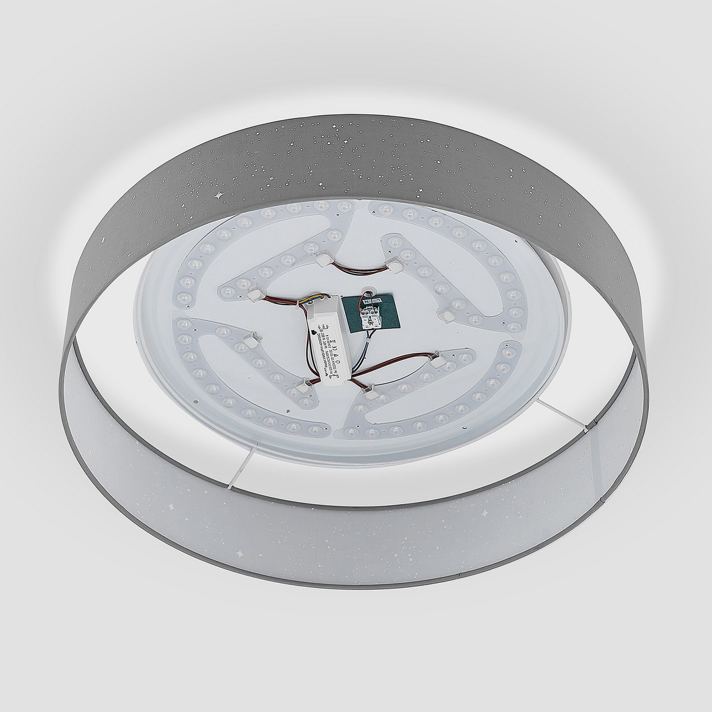 Lindby Ellamina LED loftlampi í B-flokki, ljós, ljós, ljósgrár, ø60 cm, R379 