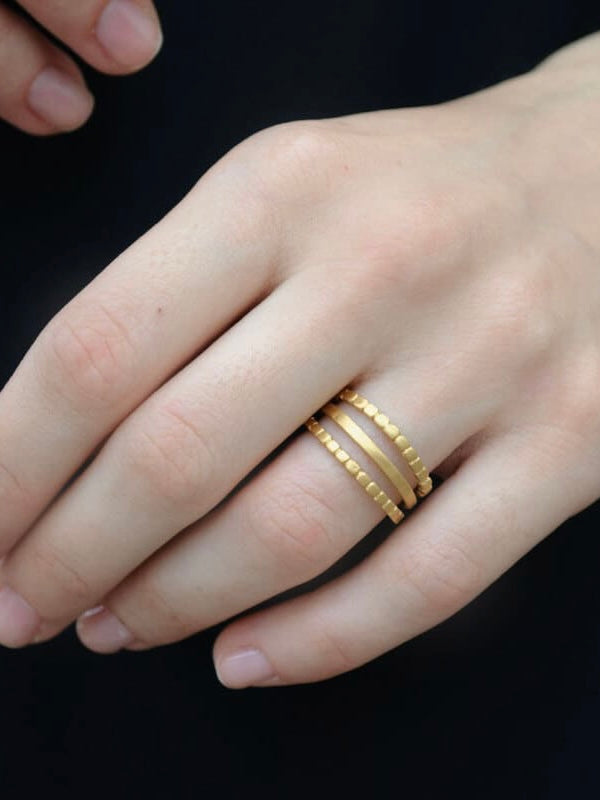 Ring Camu Triple, in silber und gold