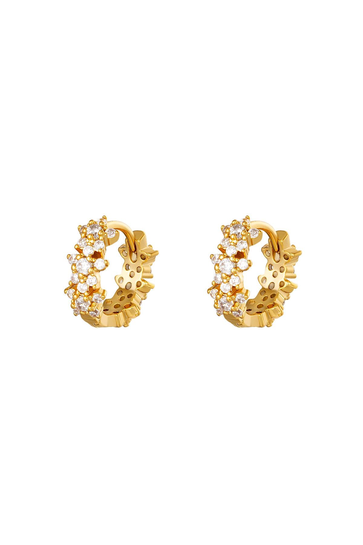 Creolen mit Stern-Strass - Kupfer