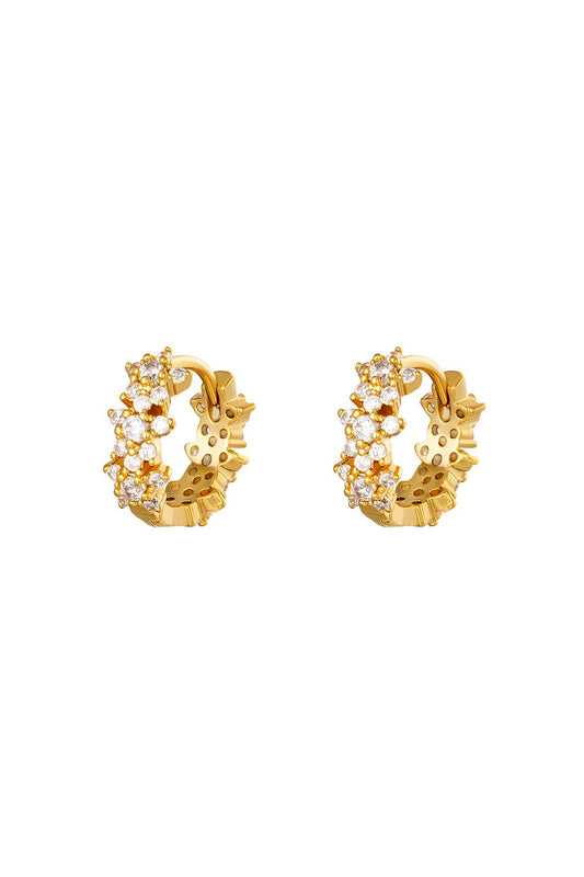 Creolen mit Stern-Strass - Kupfer