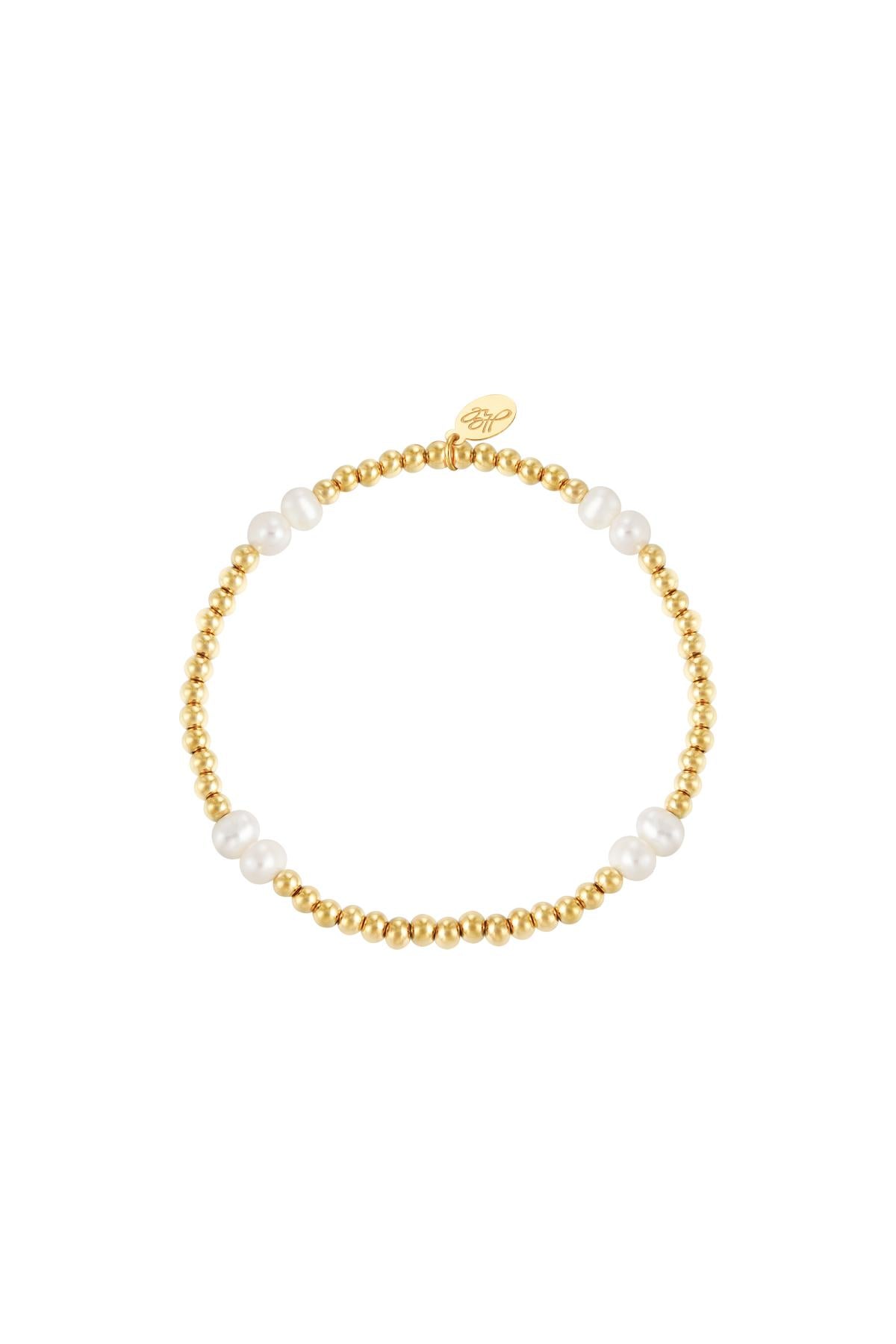 Armband pearl mix Goldfarbe Edelstahl