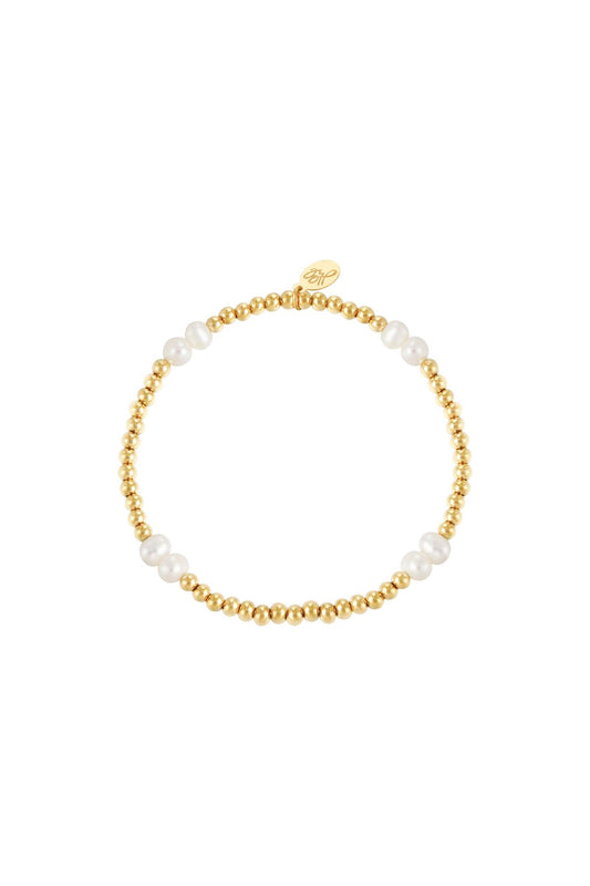 Armband pearl mix Goldfarbe Edelstahl