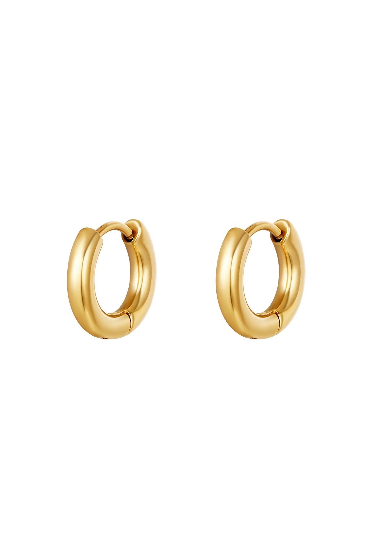 Einfache Creolenohrringe - mini Goldfarbe Edelstahl