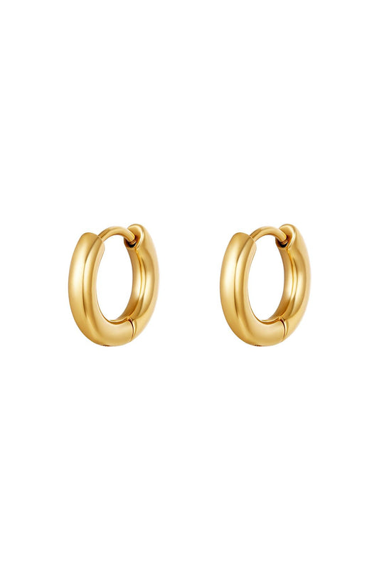 Einfache Creolenohrringe - mini Goldfarbe Edelstahl