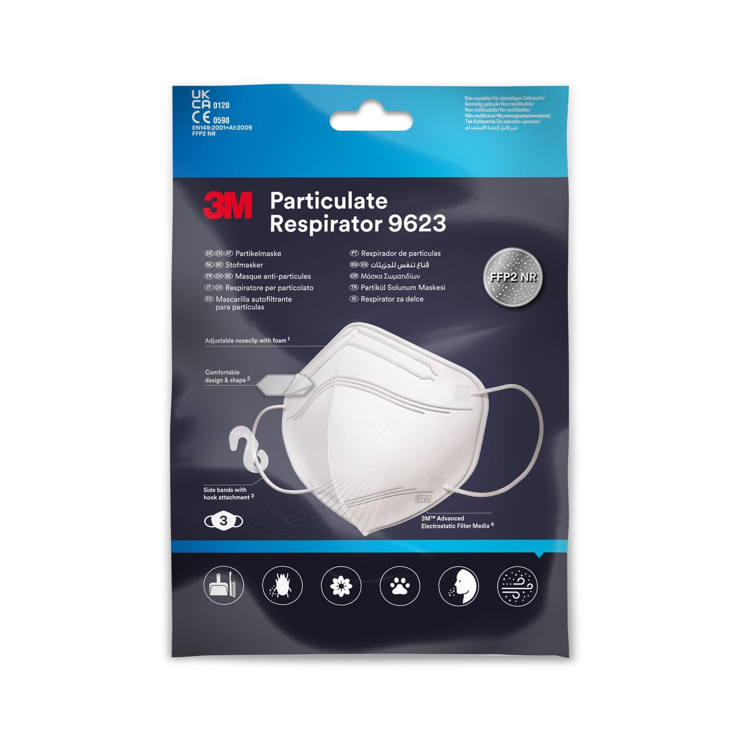 3M™ Partikelmaske 9623, 3/Packung  | 1 Stück