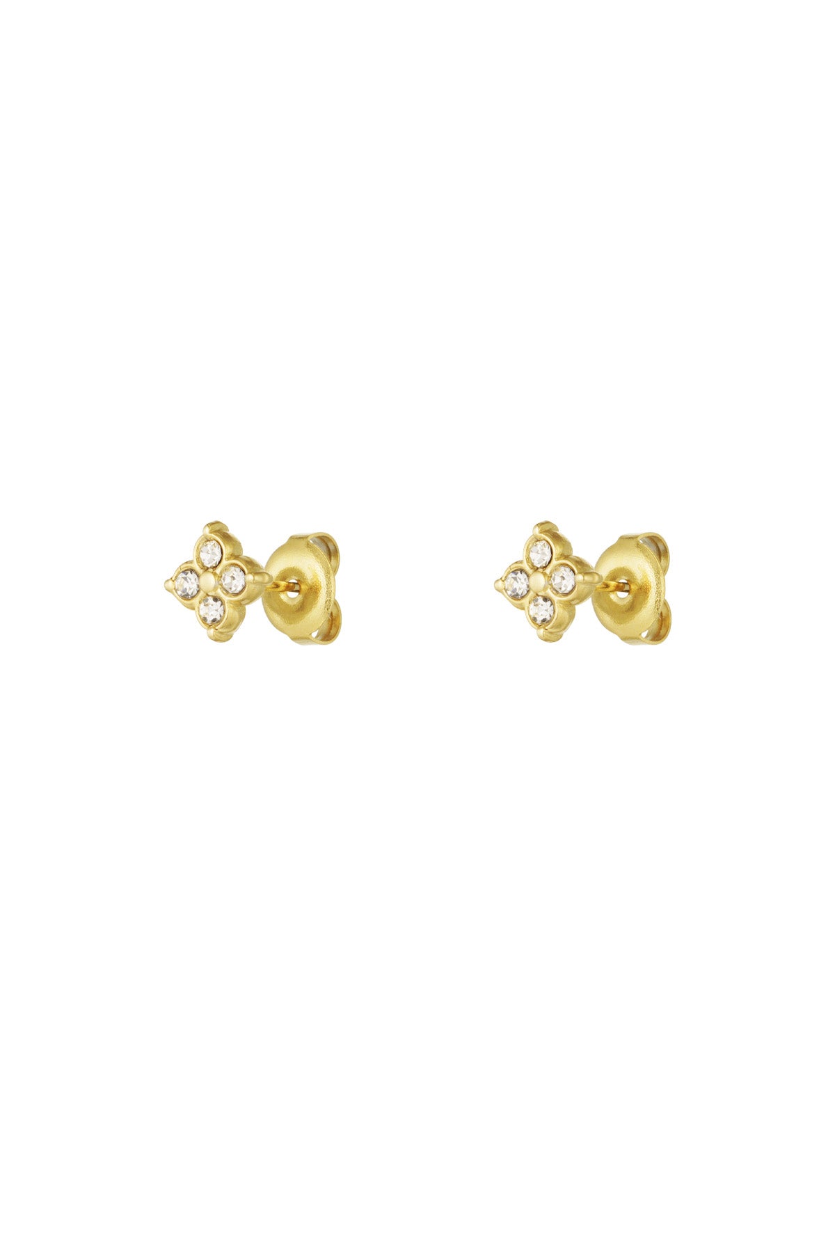 Ohrstecker funkeln mit Steinen – Goldfarbe - Goldfarbefarbe