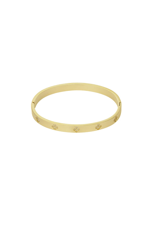 Sklavenarmband mit Kleeblättern und Steinen