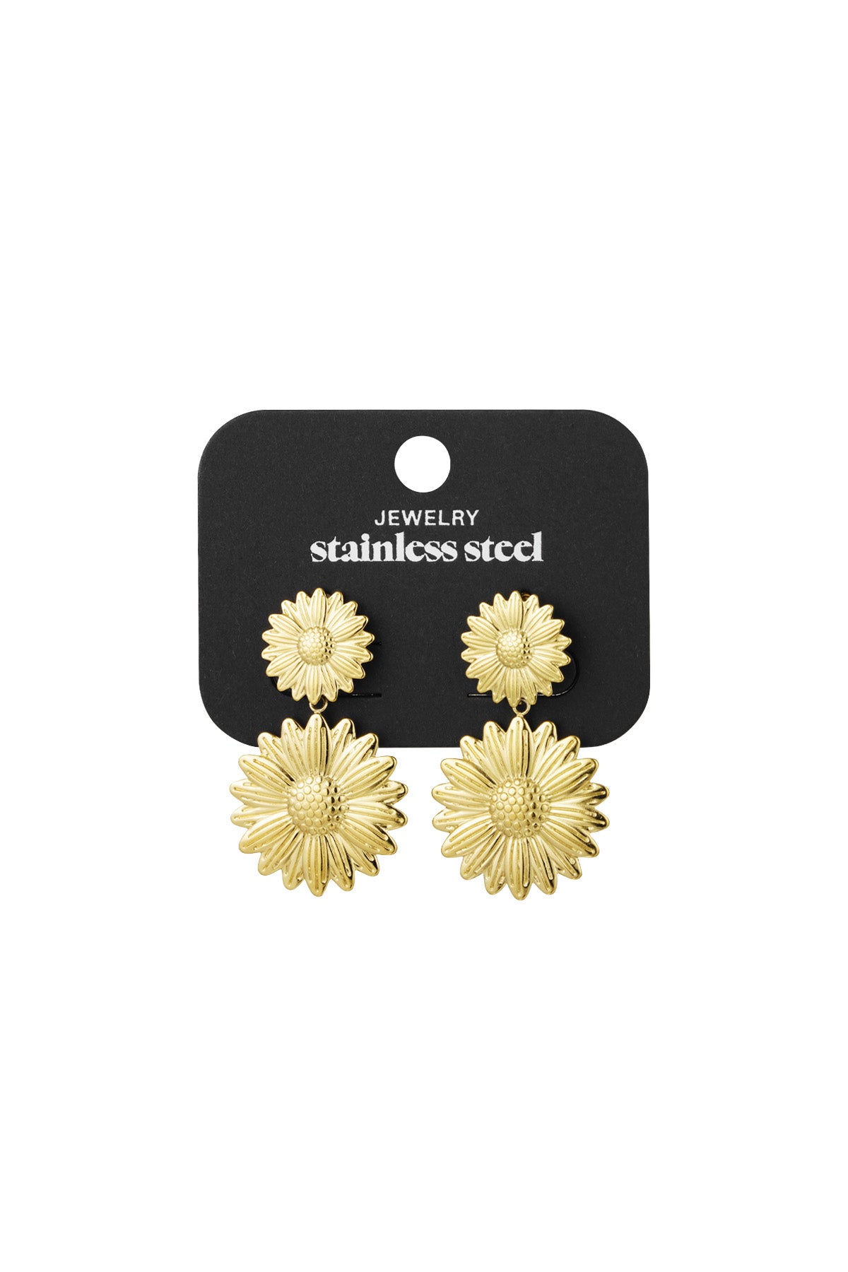 Ohrringe „Happy Sunflower“ – Goldfarbe - Goldfarbefarbe