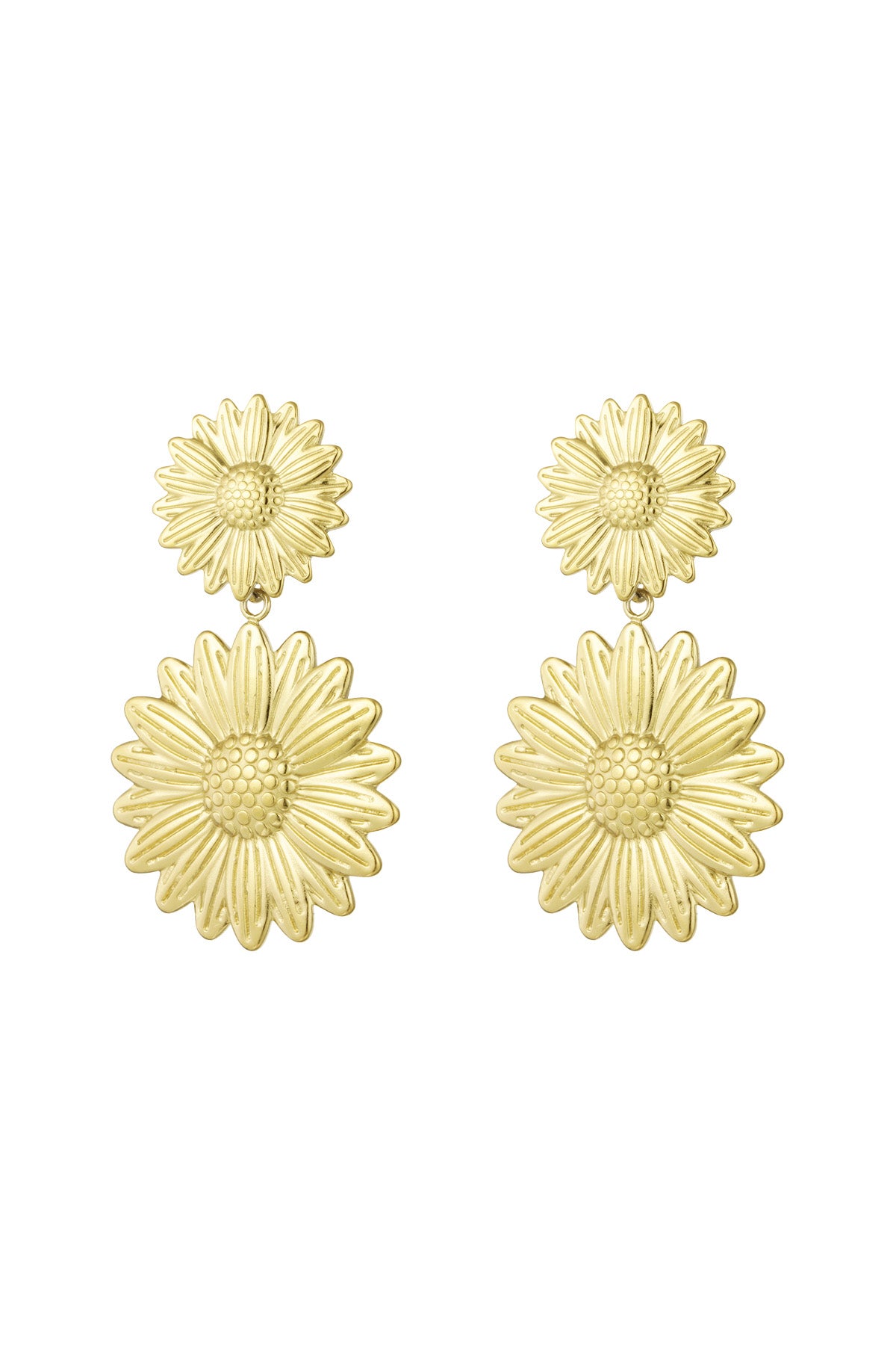 Ohrringe „Happy Sunflower“ – Goldfarbe - Goldfarbefarbe