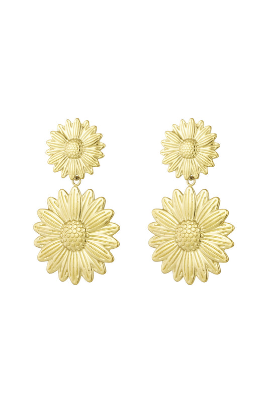 Ohrringe „Happy Sunflower“ – Goldfarbe - Goldfarbefarbe