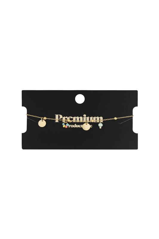 Armband mit farbigen Pop-Münzen – Farbe Gold