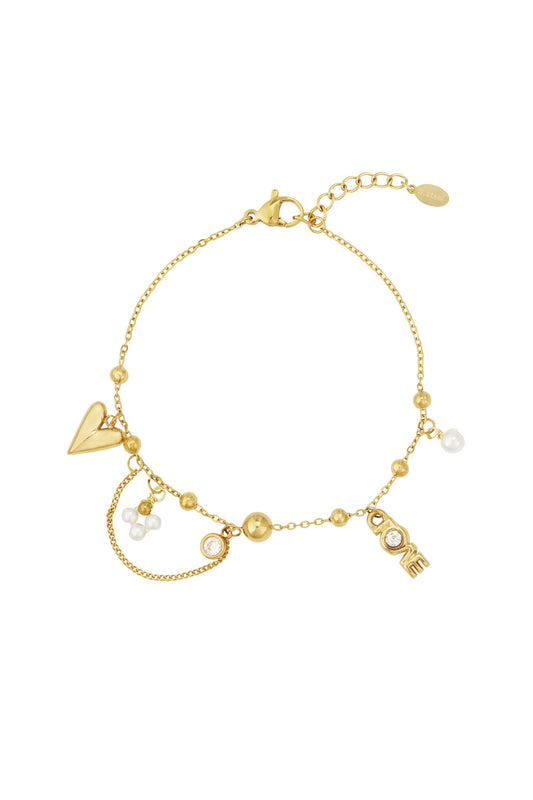 Verbundenes Liebesarmband - Goldfarben