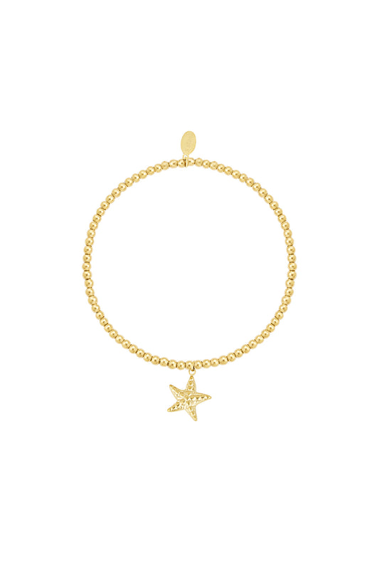 Schlichtes Armband mit kleinem Seestern - Goldfarben