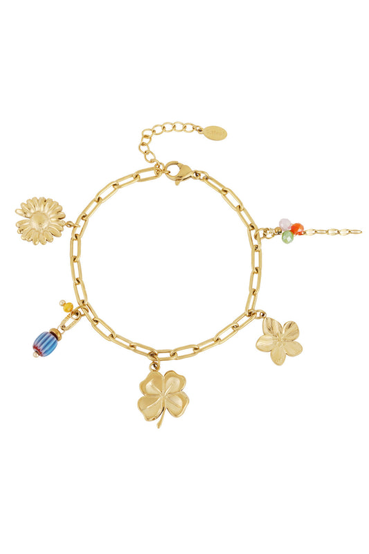 Blumenarmband - Goldfarben