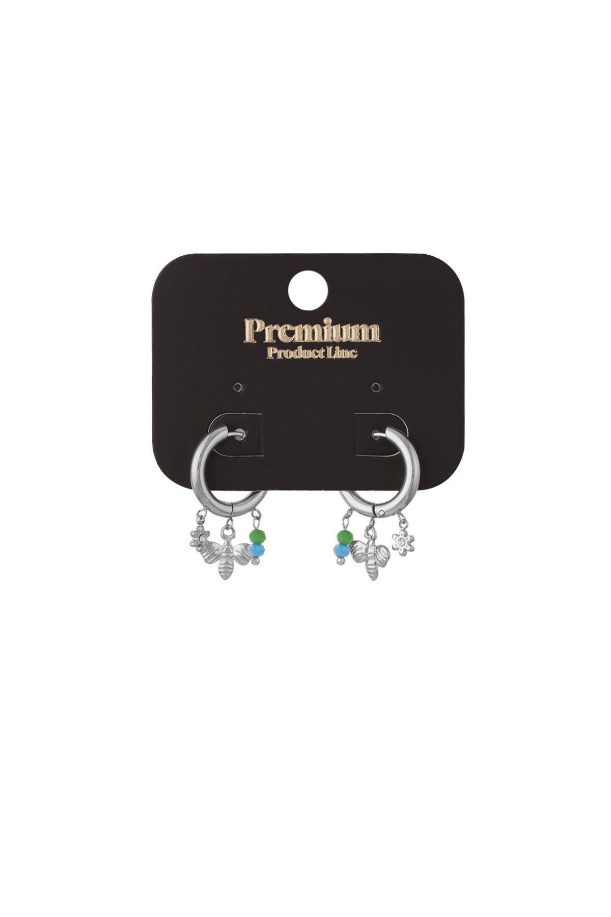Bienen Charm Ohrringe - Silber Farbe