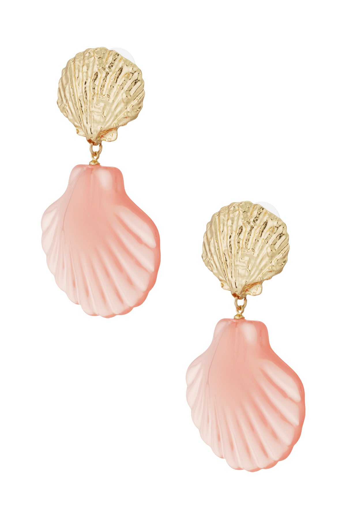 Rosa Muschel Ohrringe - Rosa & Gold Farbe