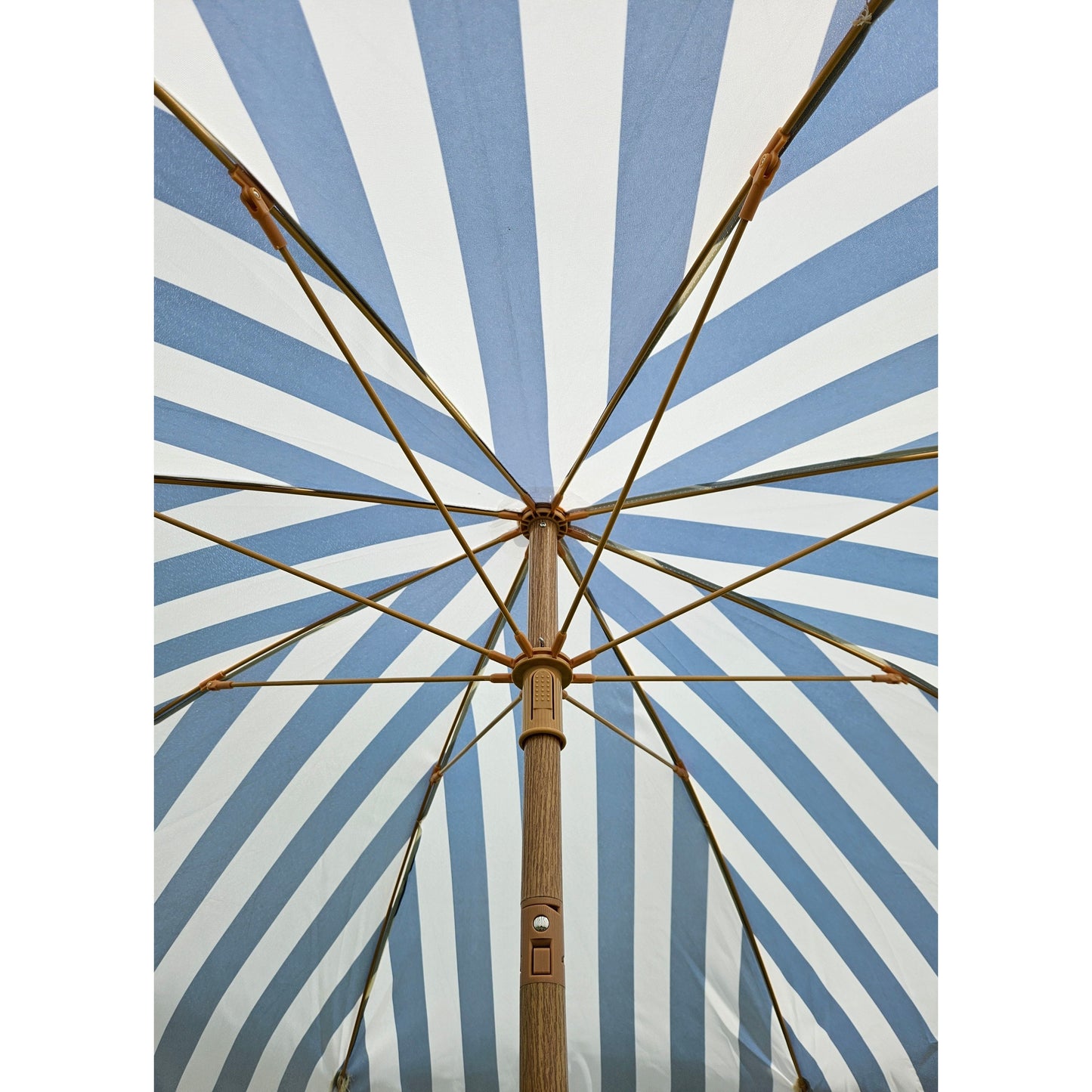 Sonnenschirm Strandschirm Schirm gestreift mit Fransen maritim UV Schutz Ø 180cm