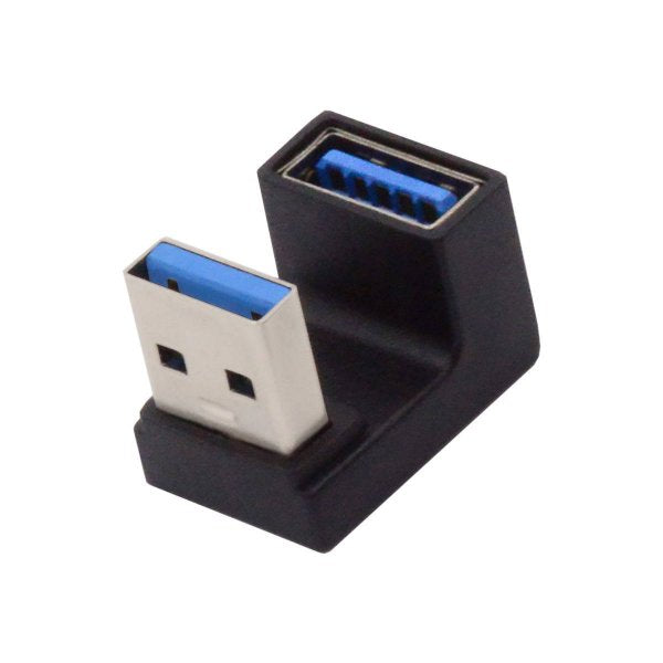 SYSTEM-S USB 3.0 Gen 2 U Turn 180° Adapter Typ A Buchse zu Stecker Kabel in Schwarz