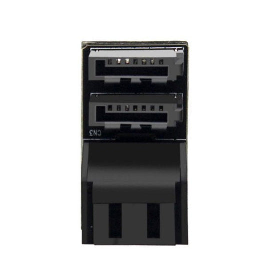 SYSTEM-S SATA Adapter 2x 7Pin Buchse zu 2x Stecker Kabel 90° für Mainboard SSD HDD